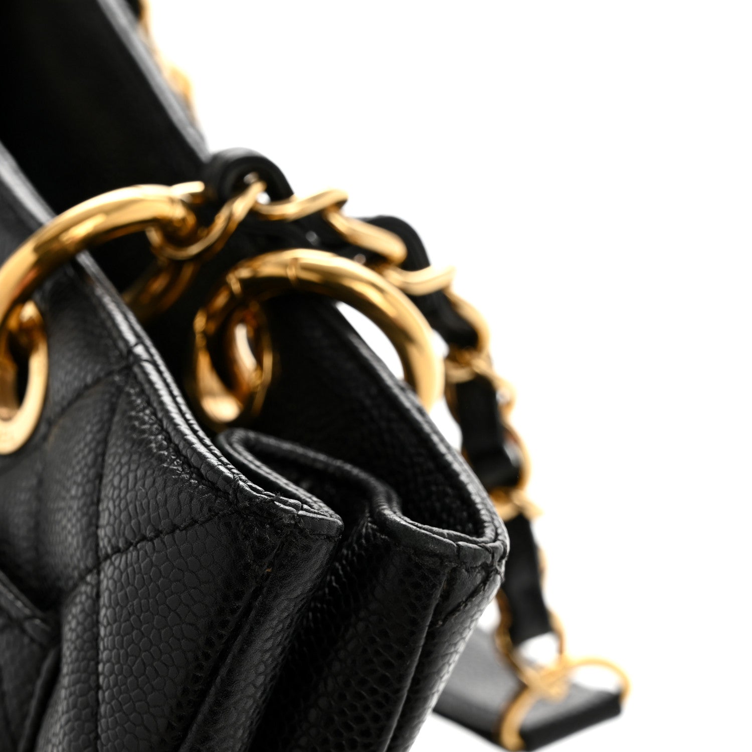 Caviar Quilted Grand Shopping Tote GST Black