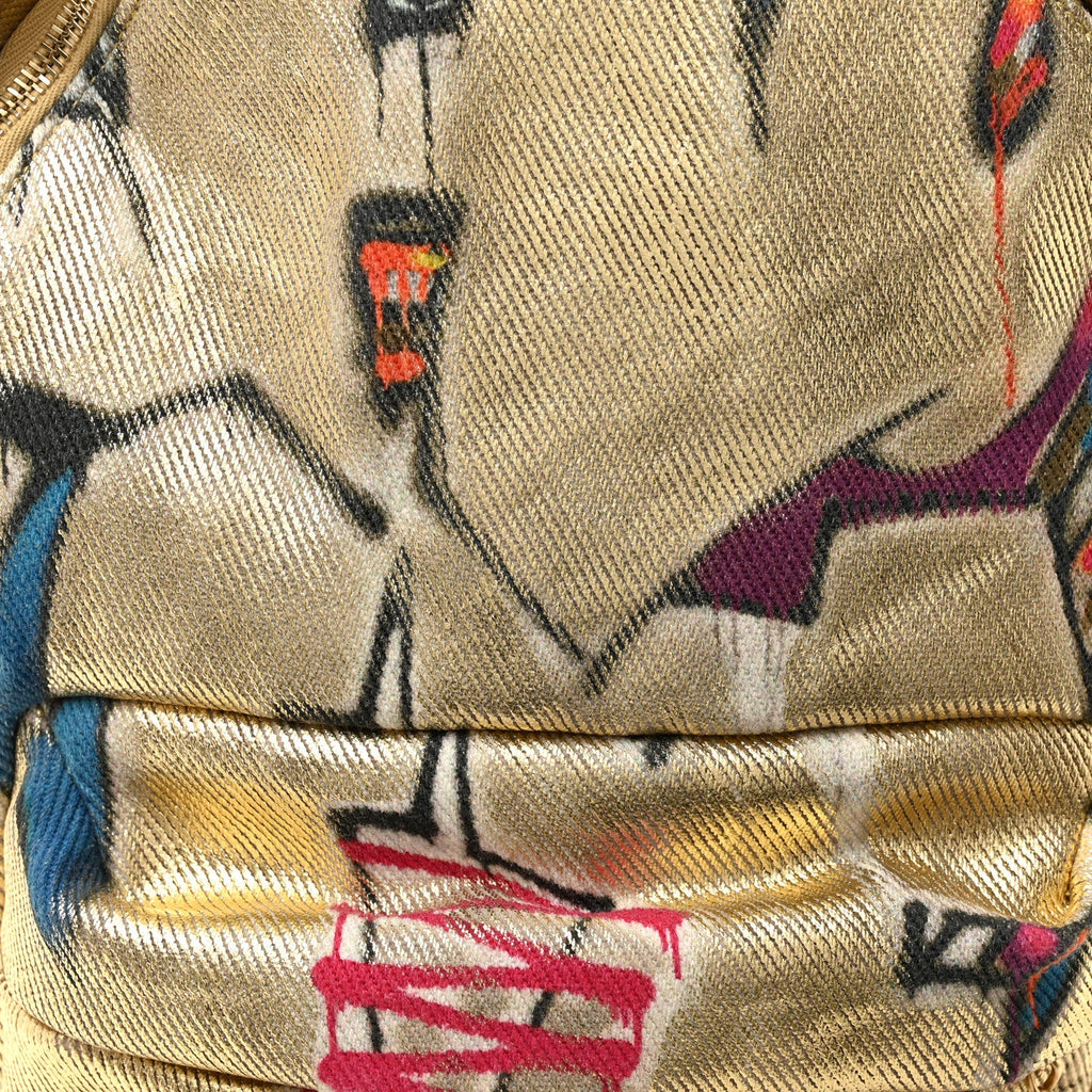 Graffiti Printed Canvas Street Spirit Backpack Multicolor