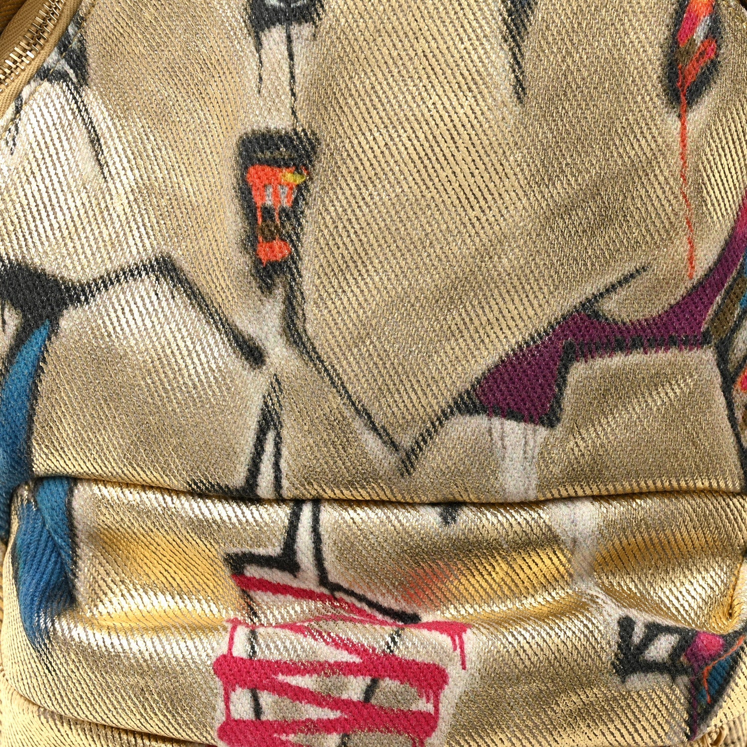 Graffiti Printed Canvas Street Spirit Backpack Multicolor