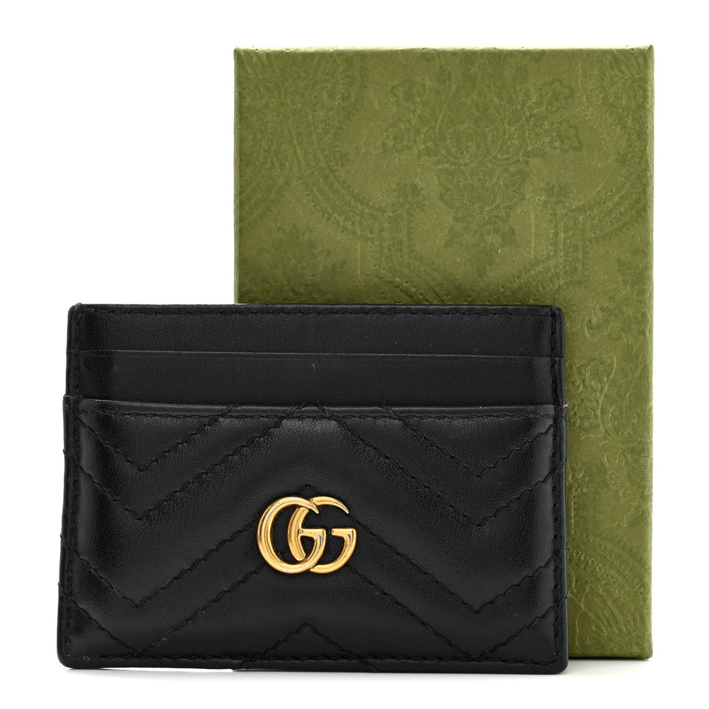 Calfskin Matelasse GG Marmont  Holder Black
