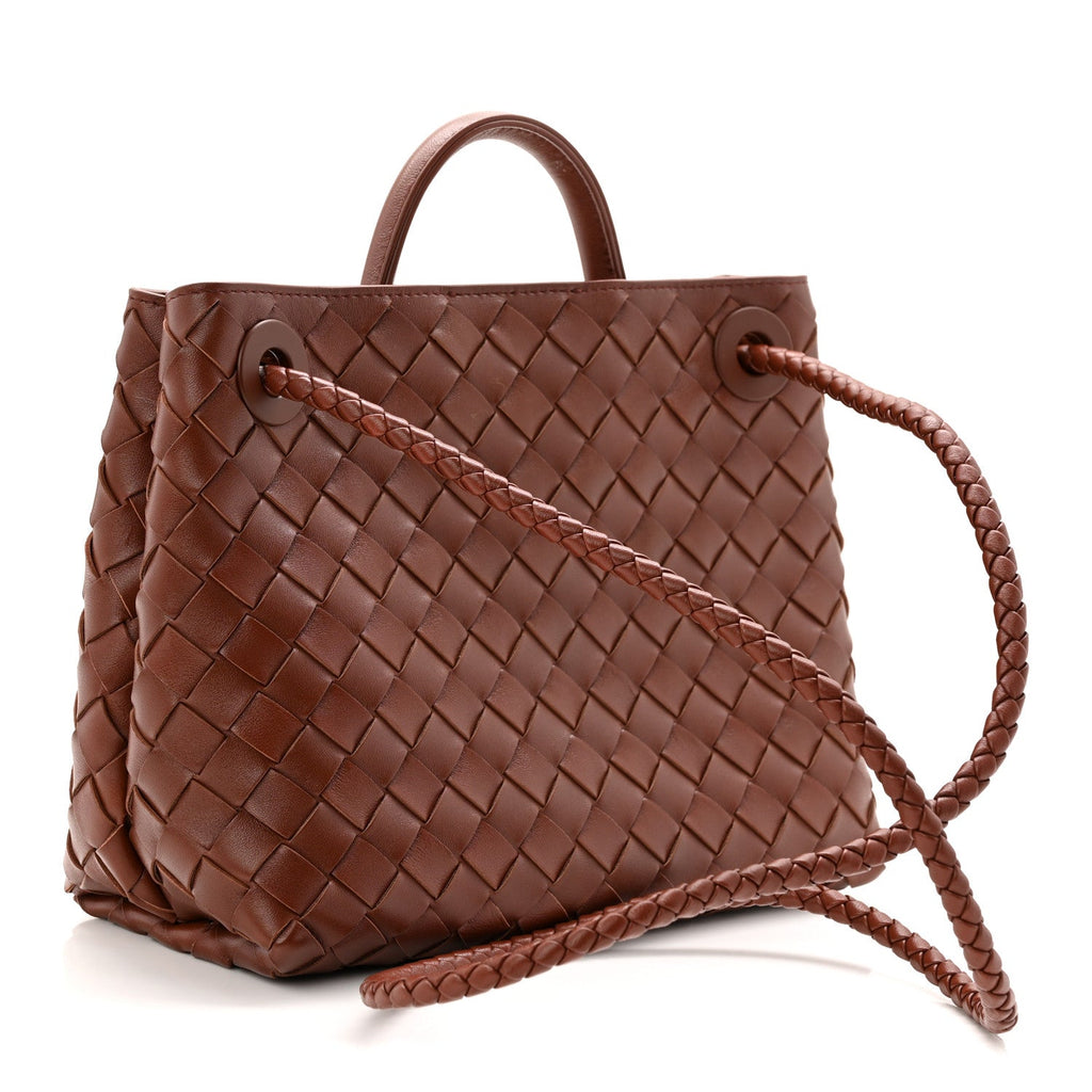 Nappa Intrecciato Small Andiamo Shoulder Bag Sapele