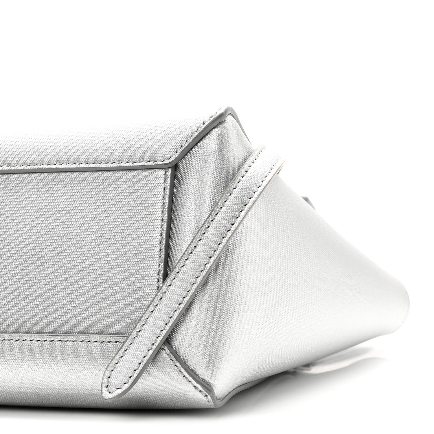 Laminated Calfskin Nano Belt Bag Silver