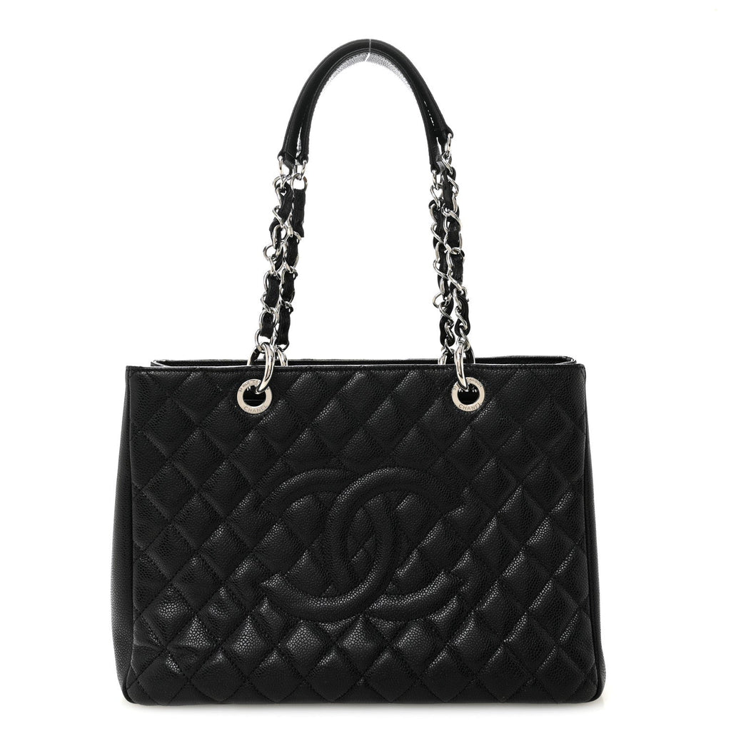 Caviar Quilted Grand Shopping Tote GST Black