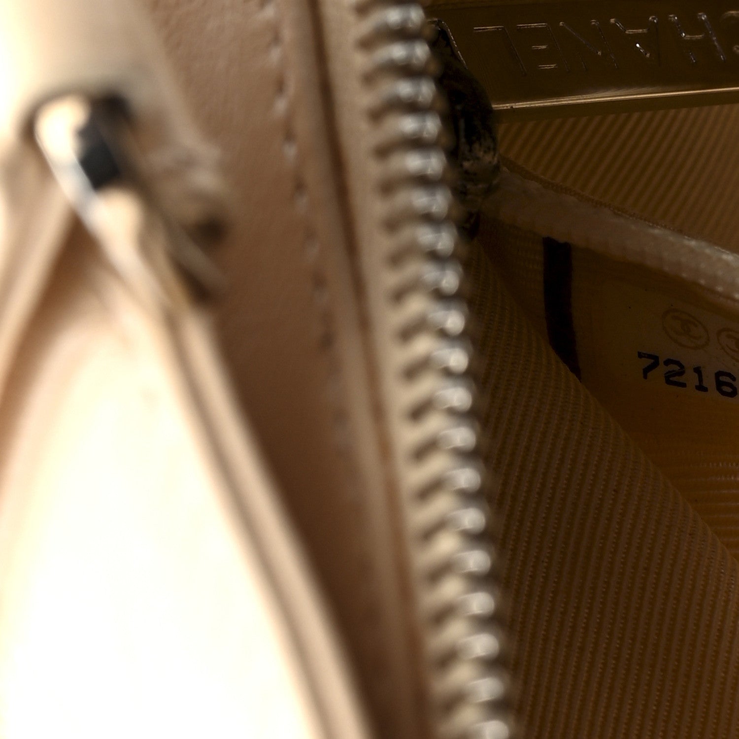 Lambskin Quilted CC Chocolate Bar Barrel Bag Beige