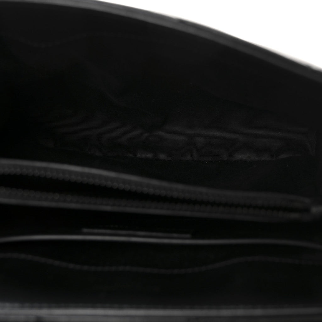 Calfskin Y Quilted Monogram Monochrome Small Loulou Chain Satchel Black
