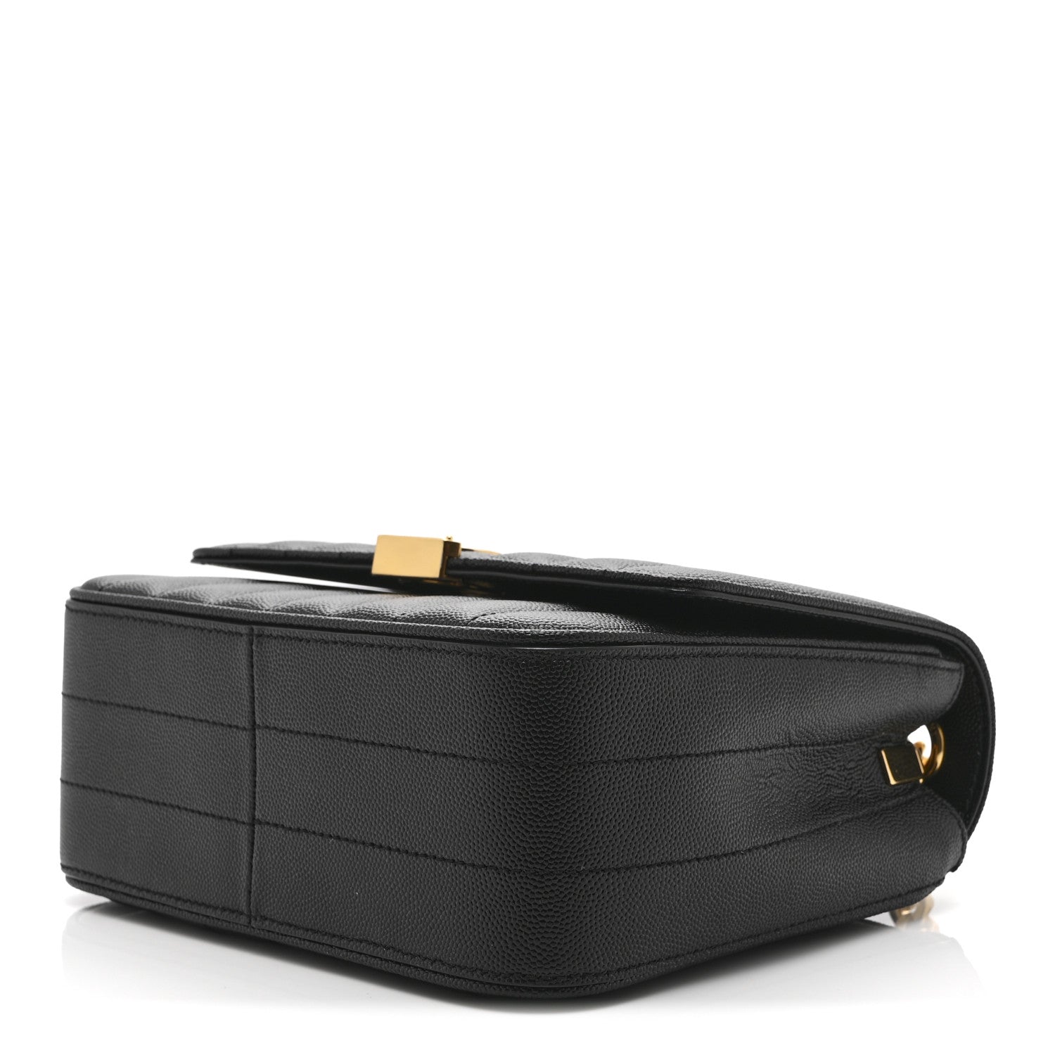 Grain De Poudre Matelasse Monogram Medium Vicky Chain Bag Black