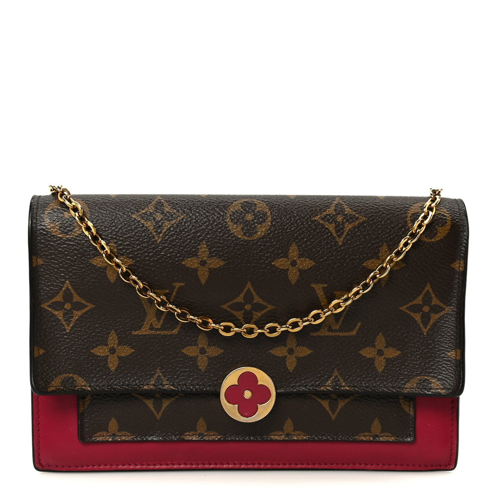 Monogram Flore Chain Wallet Fuchsia