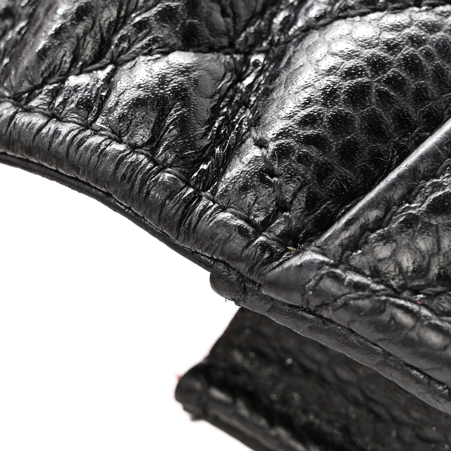 Caviar Quilted Flap  Holder Wallet Black