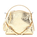 Metallic Tumbled Calfskin Nano Voyou Bag Golden Sand