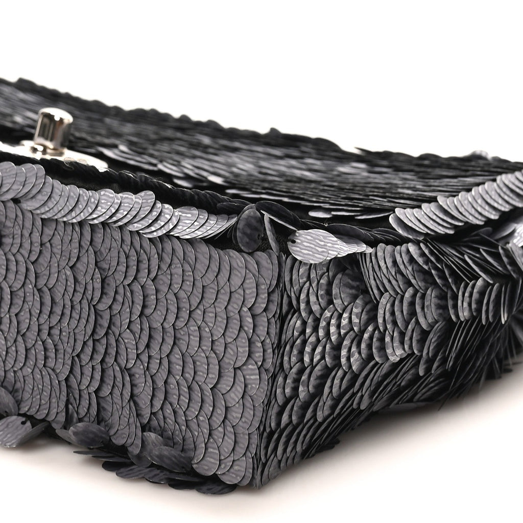 Sequin Small Single Flap Silver
