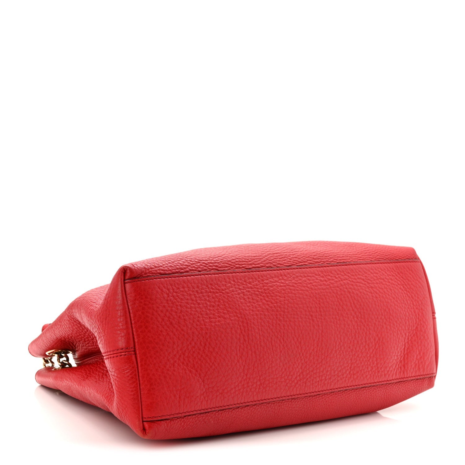 Pebbled Calfskin Medium Soho Chain Shoulder Bag Tabasco Red