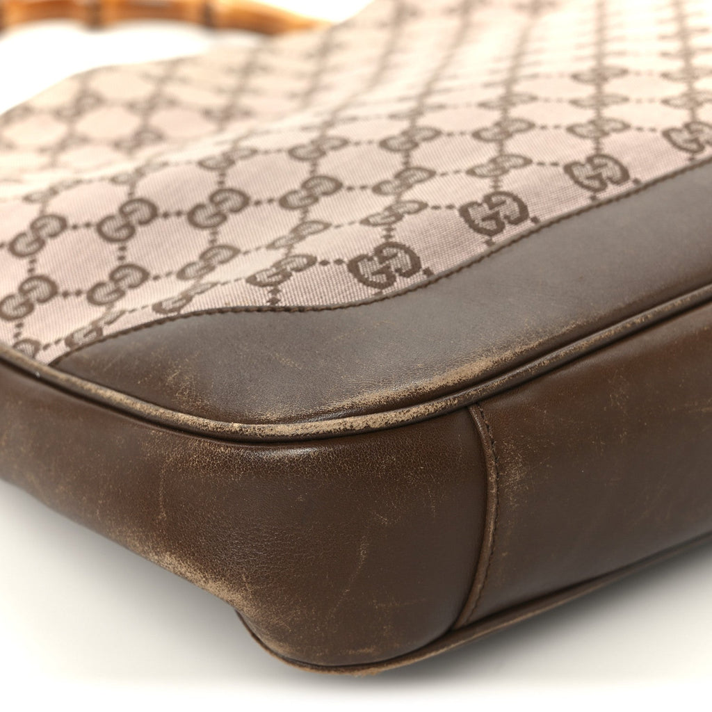 Monogram Bamboo Top Handle Bag Brown Pink
