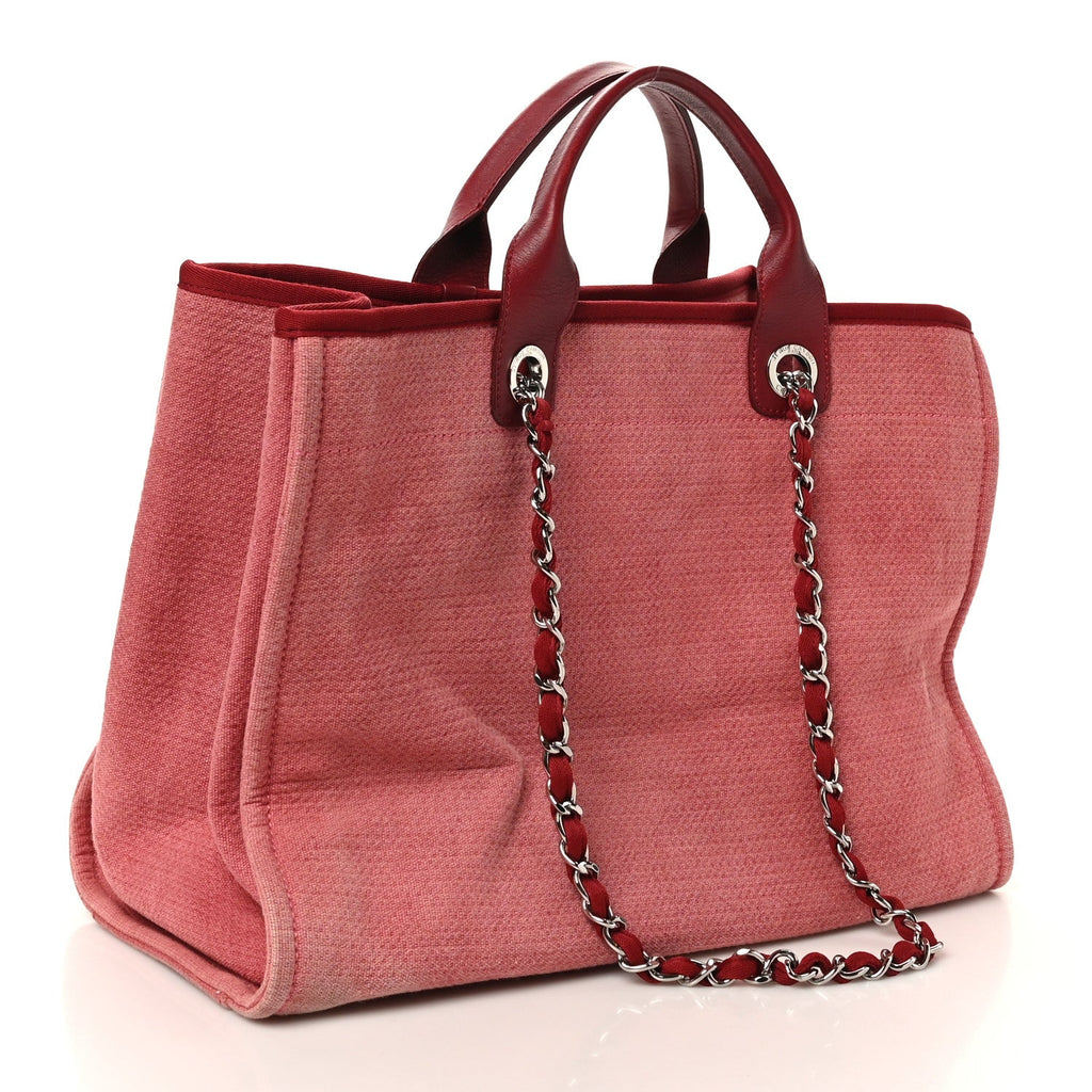 Canvas Medium Deauville Tote Red