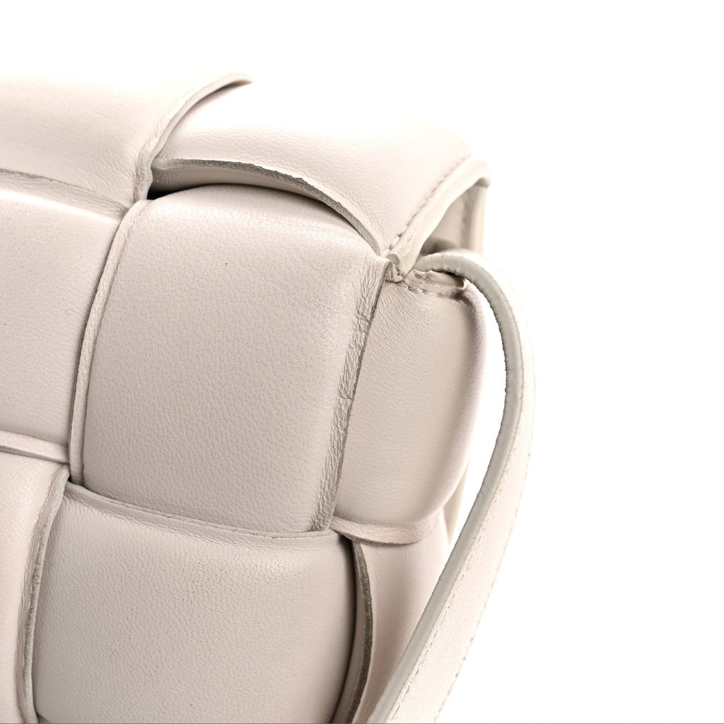 Nappa Maxi Intreccio Padded Cassette Crossbody Bag Chalk