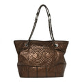Metallic Aged Calfskin Large Shopping In Moscow Tote Bronze