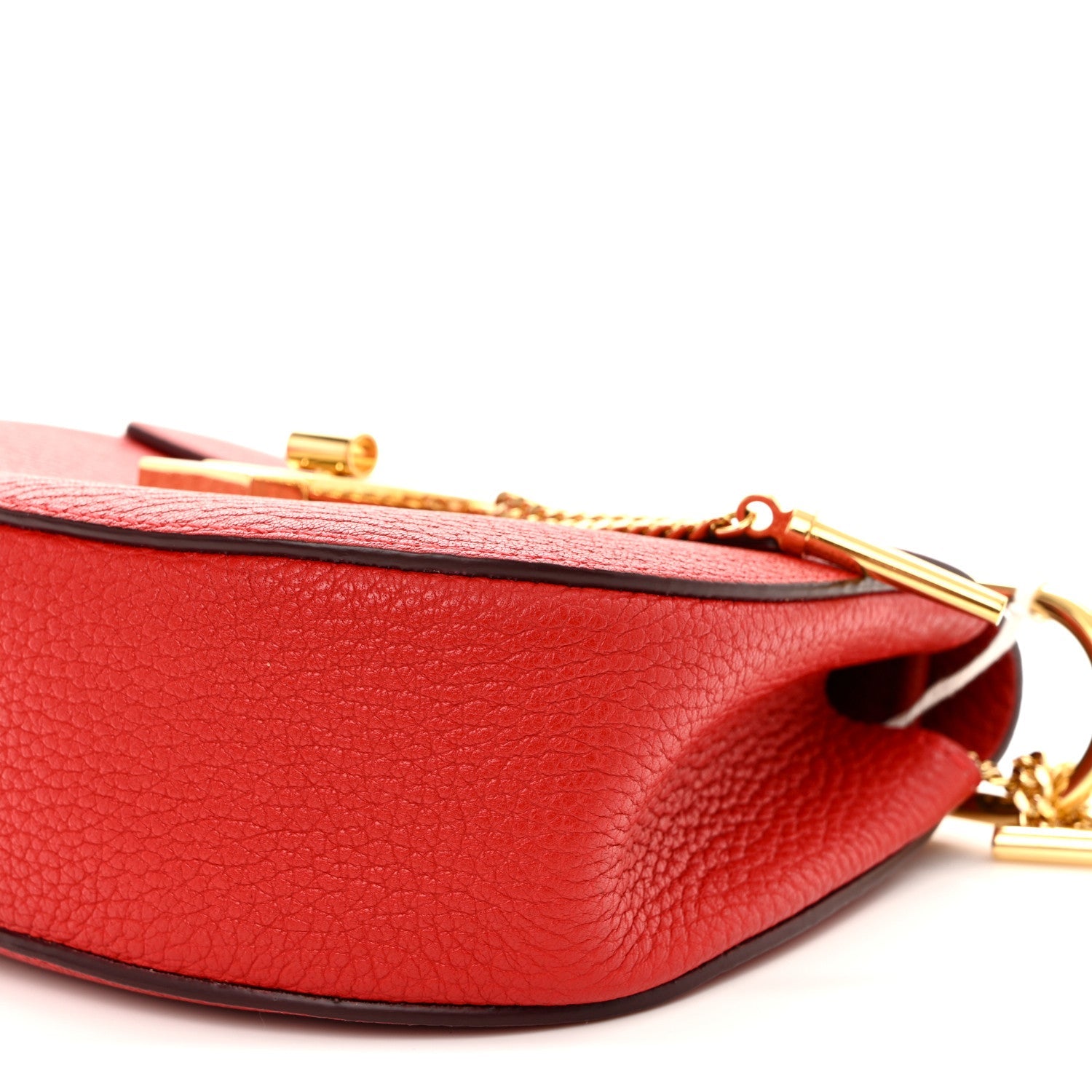 Grained Lambskin Mini Drew Shoulder Bag Plaid Red