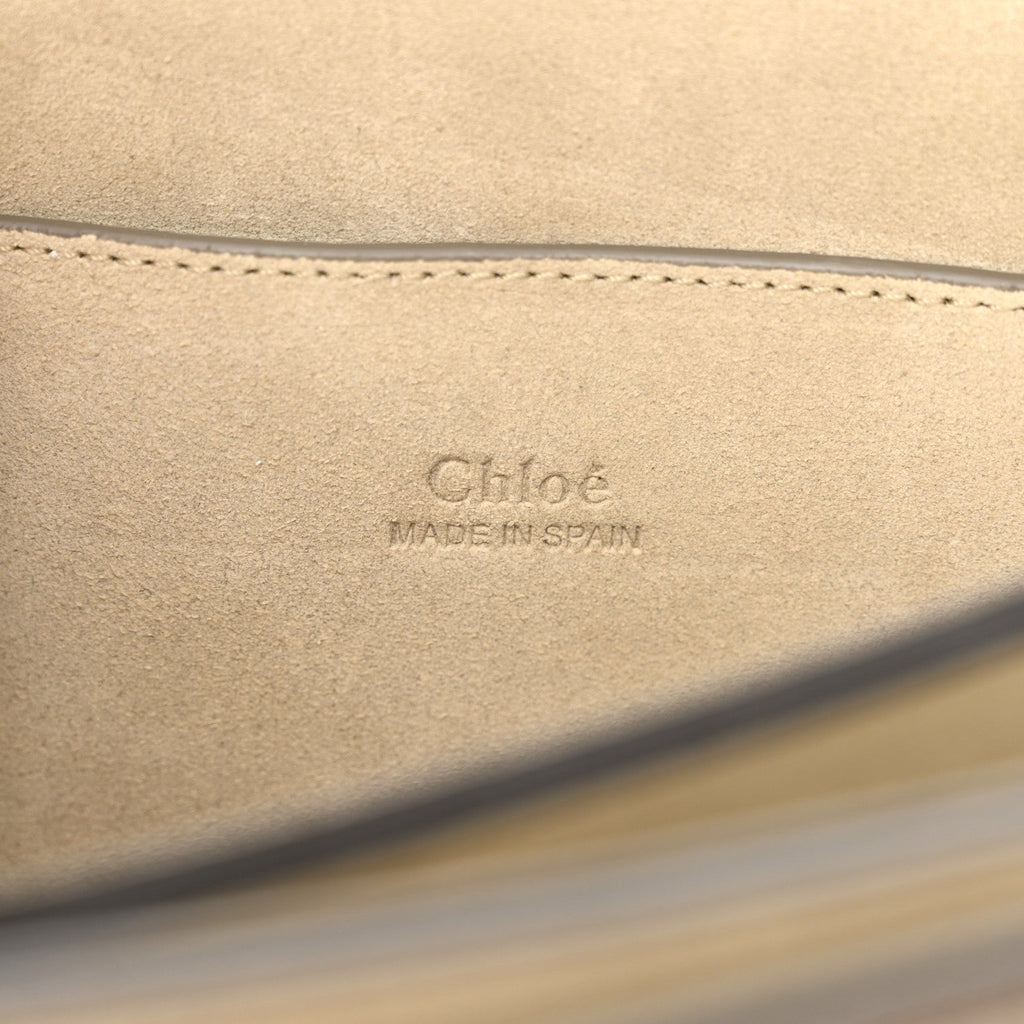 Suede Calfskin Small Faye Shoulder Bag Motty Grey