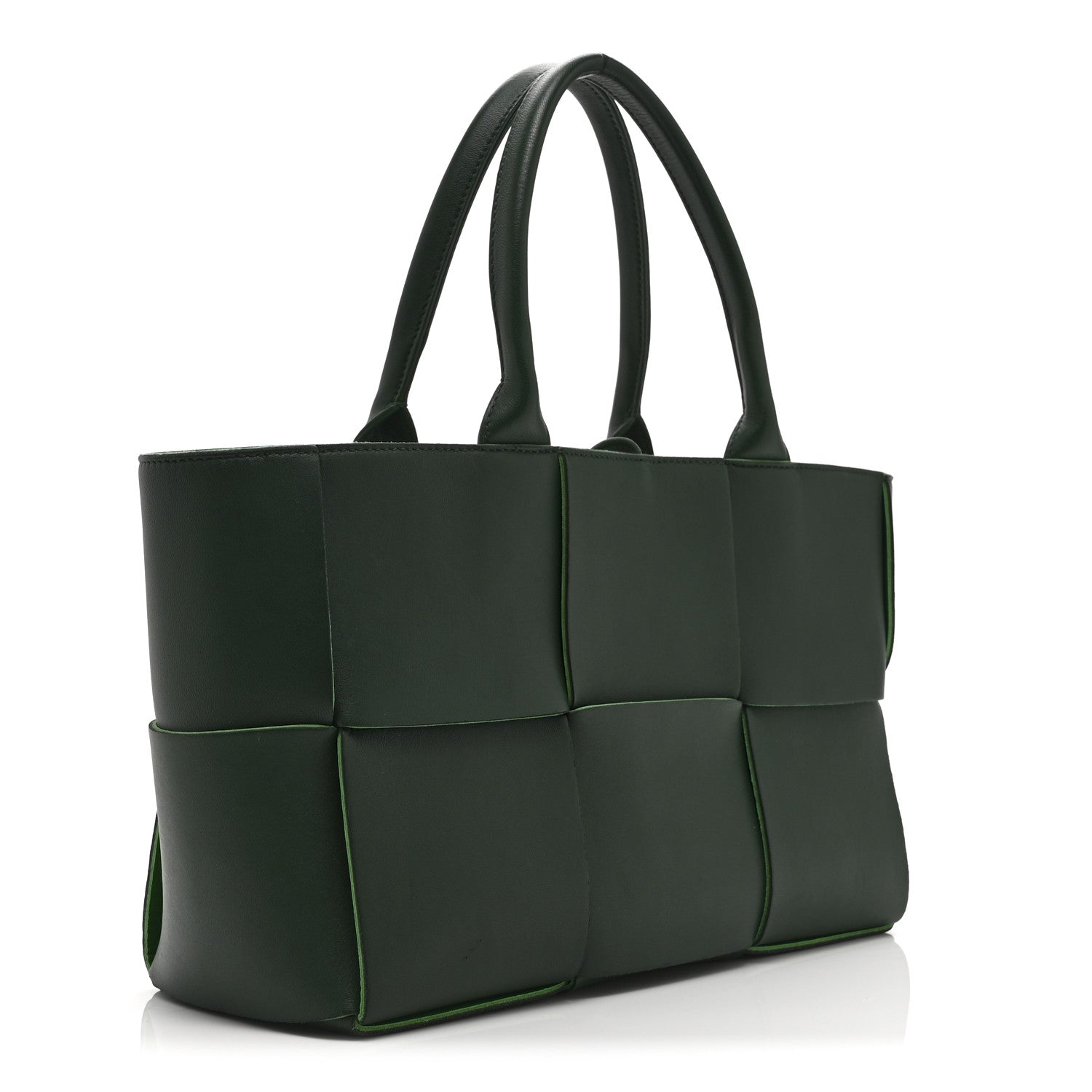 Calfskin Maxi Intrecciato Medium Arco Tote Raintree