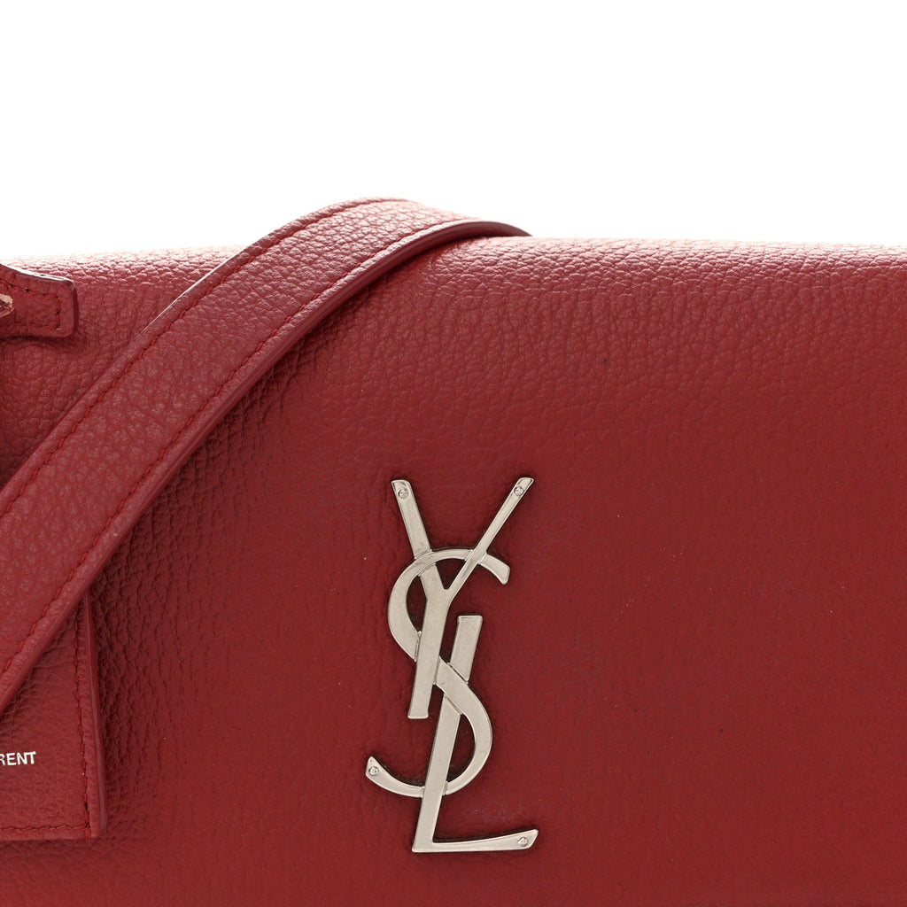 Grained Calfskin Medium Monogram Sunset Satchel Red
