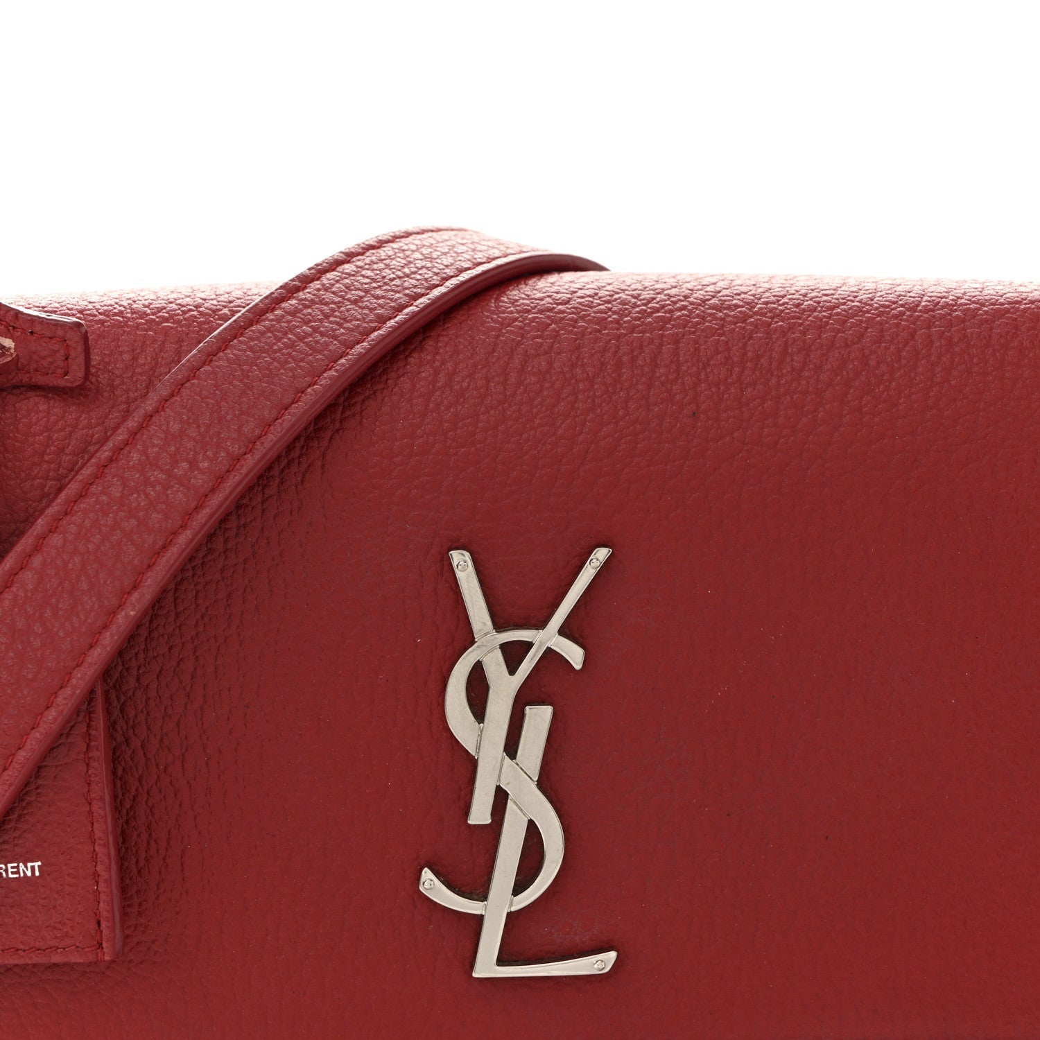Grained Calfskin Medium Monogram Sunset Satchel Red