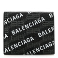 Coated Canvas BB Monogram Allover Logo  Holder Wallet Black Grey White