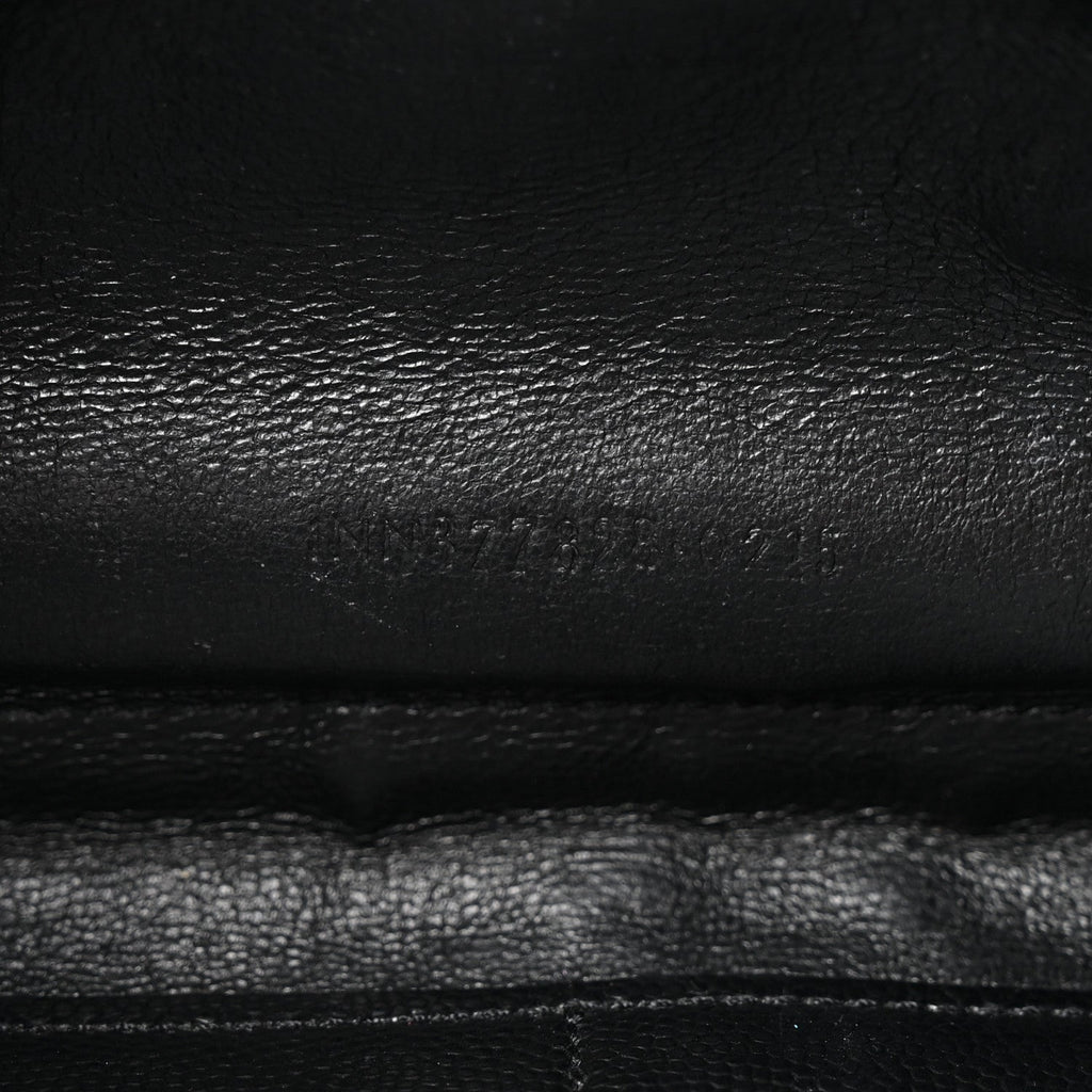 Grain De Poudre Matelasse Chevron Monogram Chain Wallet Black