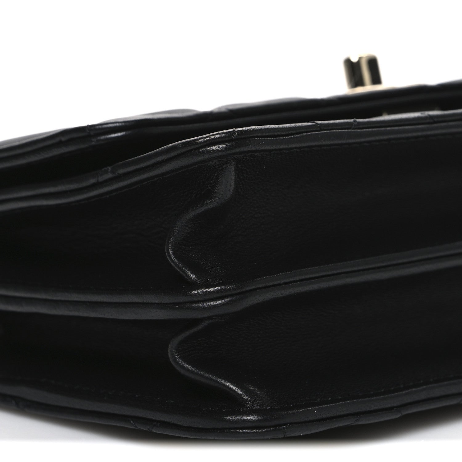 Lambskin Quilted Trendy CC Dual Handle Clutch With Chain Black