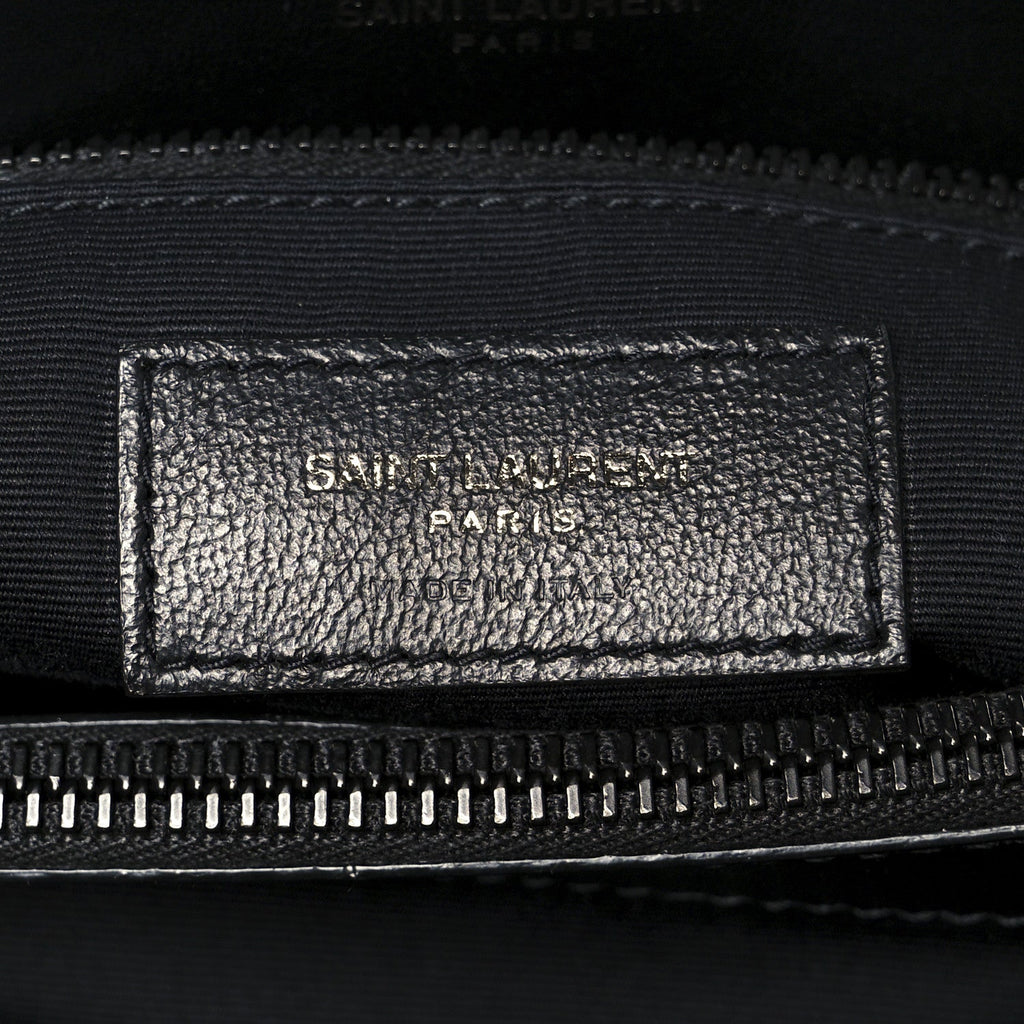 Calfskin Y Quilted Monogram Monochrome Medium Loulou Chain Satchel Black