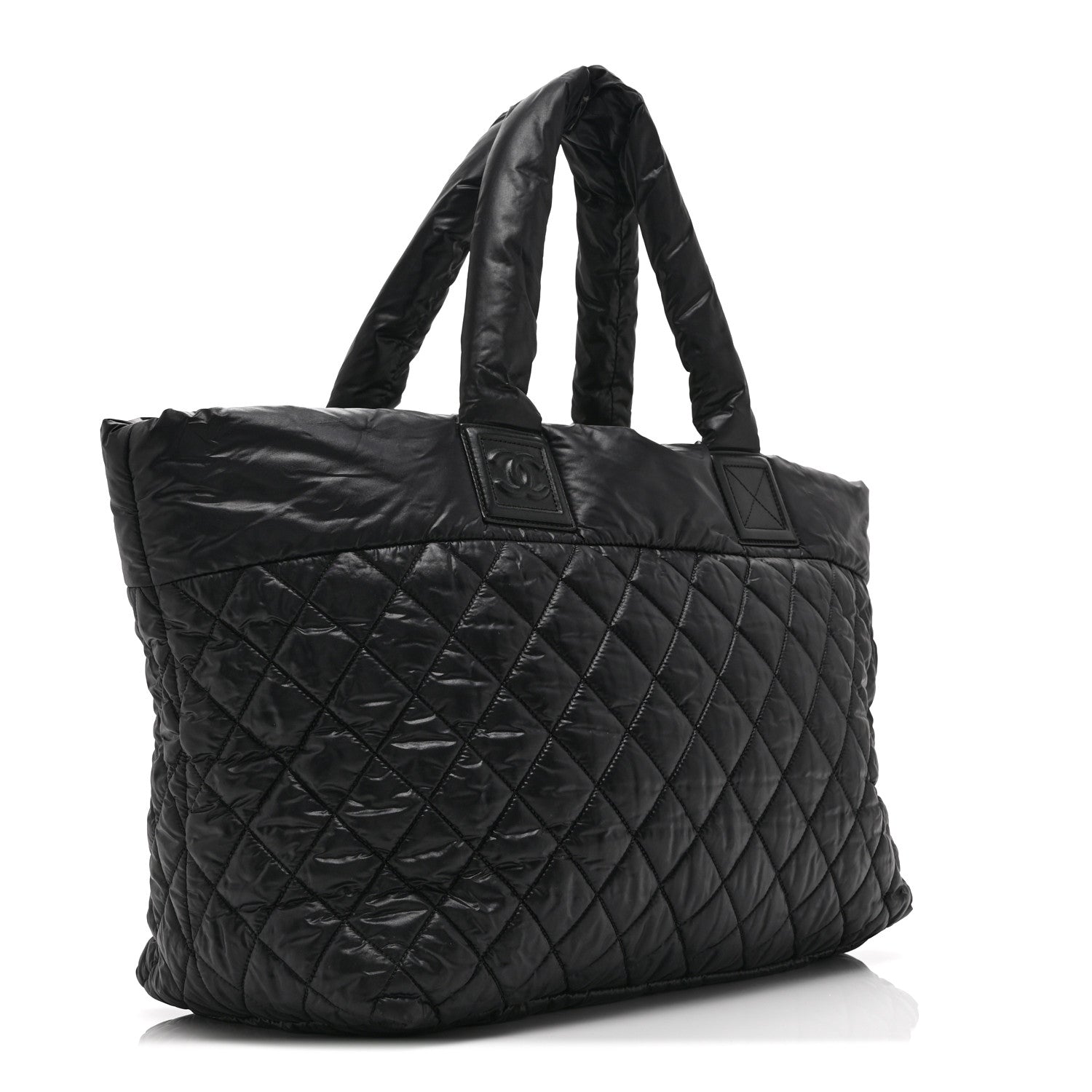 Nylon Quilted Large Coco Cocoon Tote Black