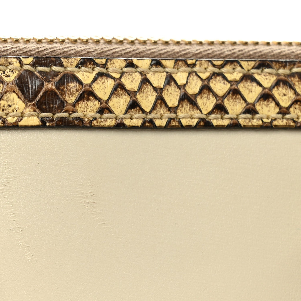 Snakeskin Boarded Plutone Calfskin Mini Horsebit 1955 Top Handle Bag White Multicolor
