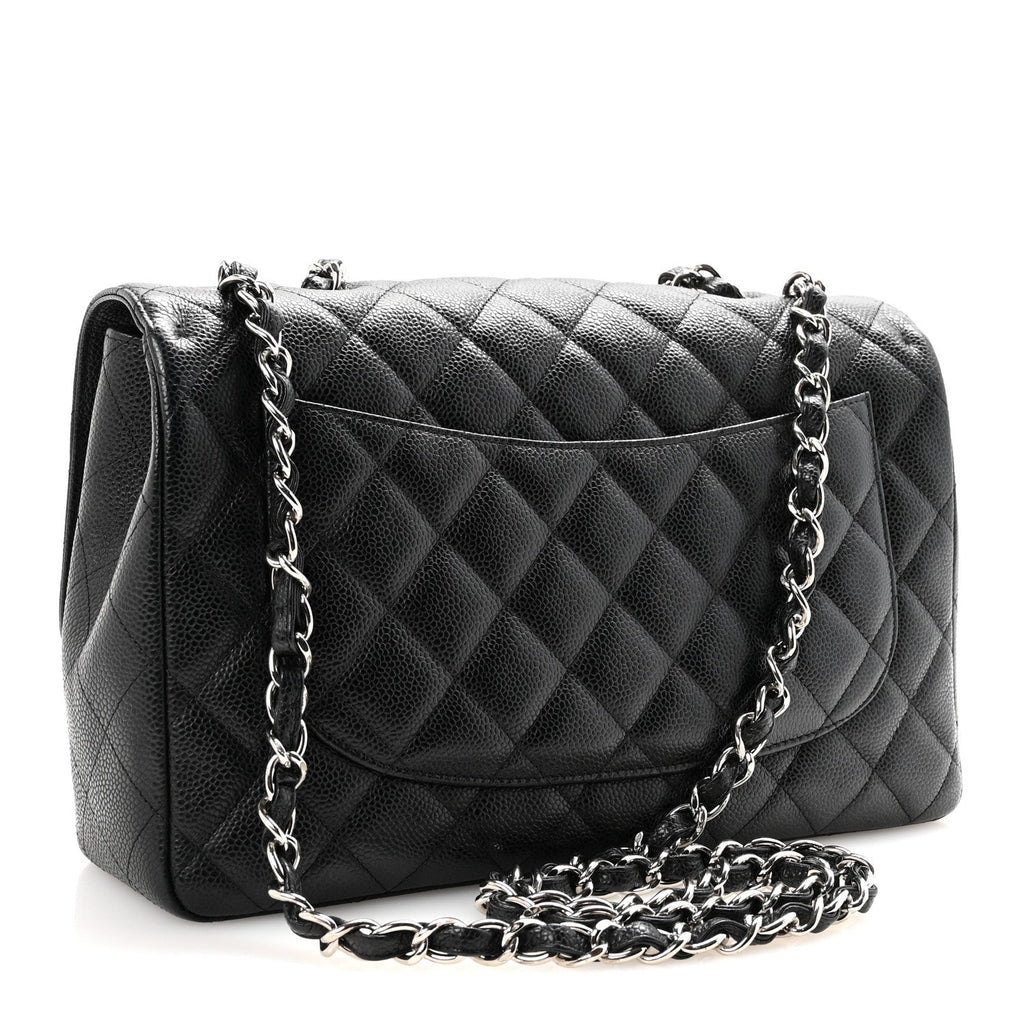 Caviar Quilted Jumbo Single Flap Black