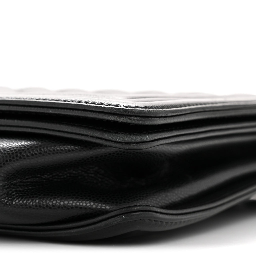 Caviar Quilted Large Boy Flap Black