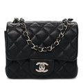 Caviar Quilted Mini Square Flap Black