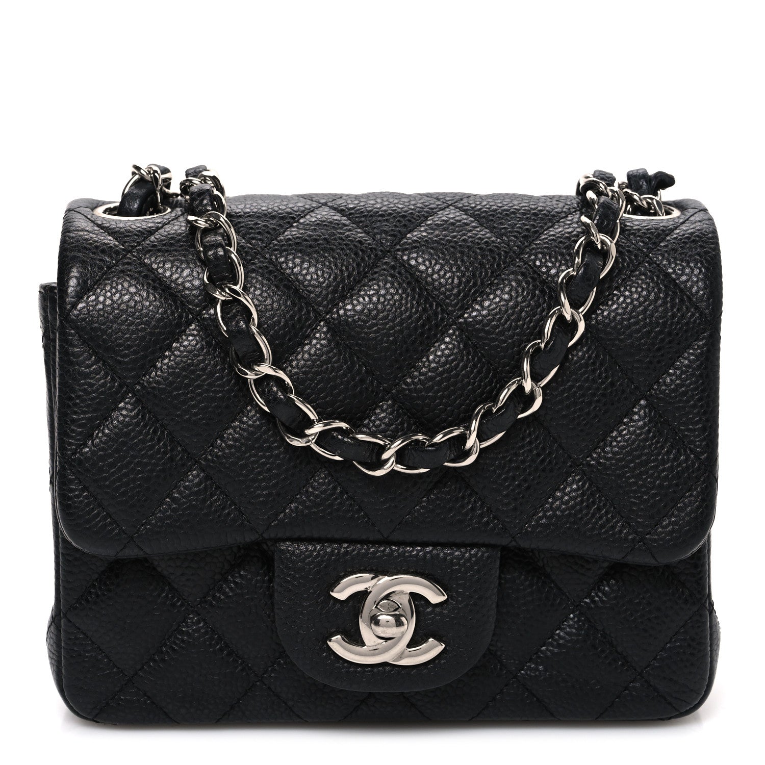 Caviar Quilted Mini Square Flap Black