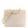 Lambskin Embossed Monogram Coussin PM Beige Cream