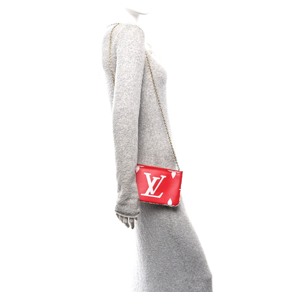 Monogram Giant Double Zip Pochette Rouge