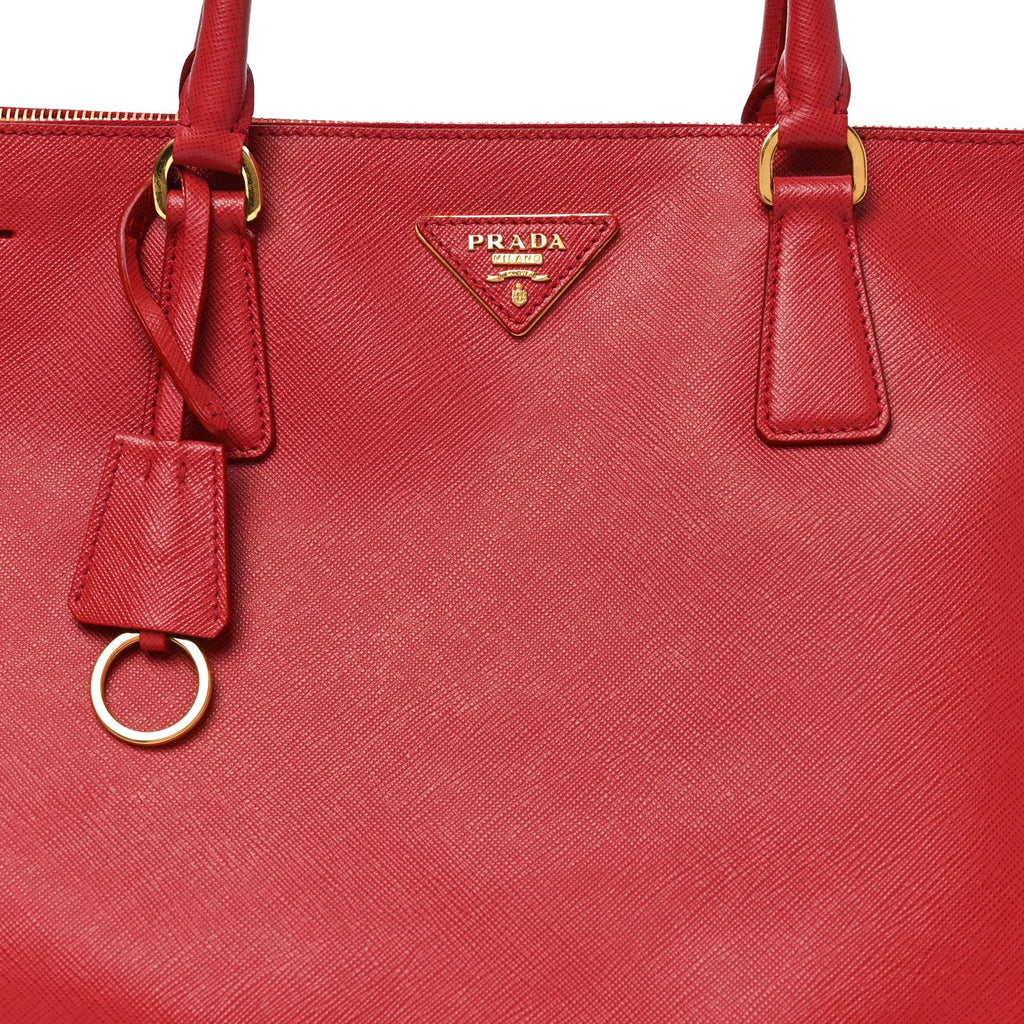 Saffiano Lux Extra Large Galleria Double Zip Tote Fuoco