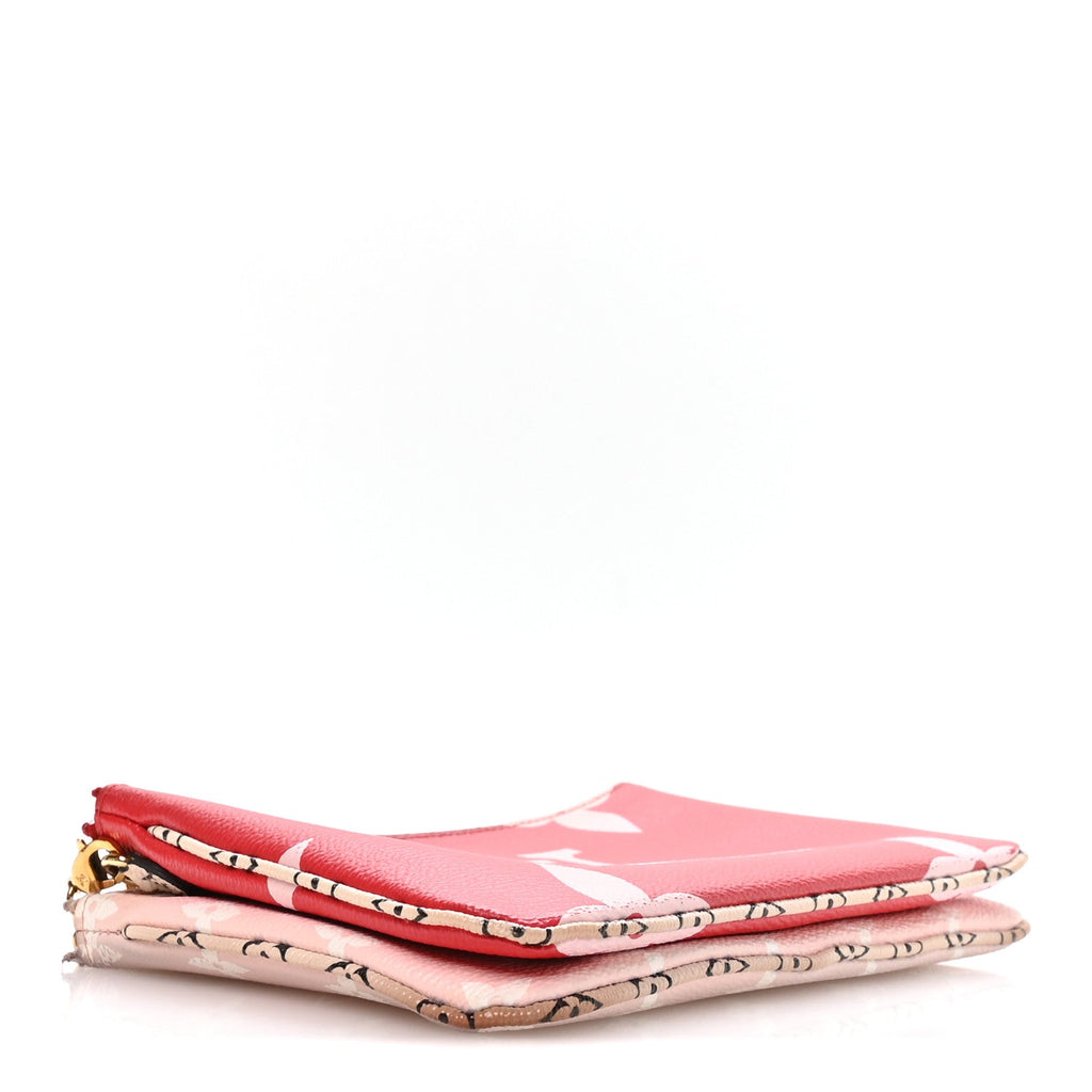 Monogram Giant Double Zip Pochette Rouge