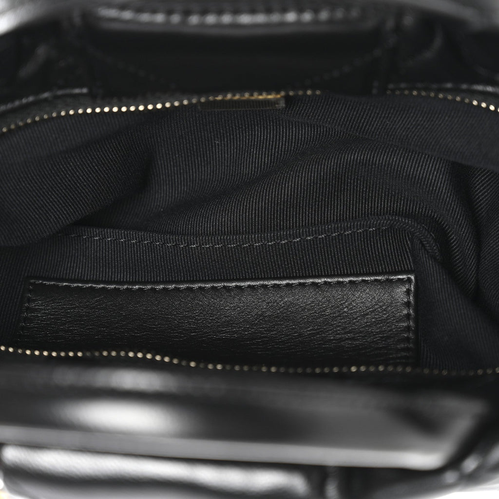 Lambskin Quilted Mini Bow Bag Black