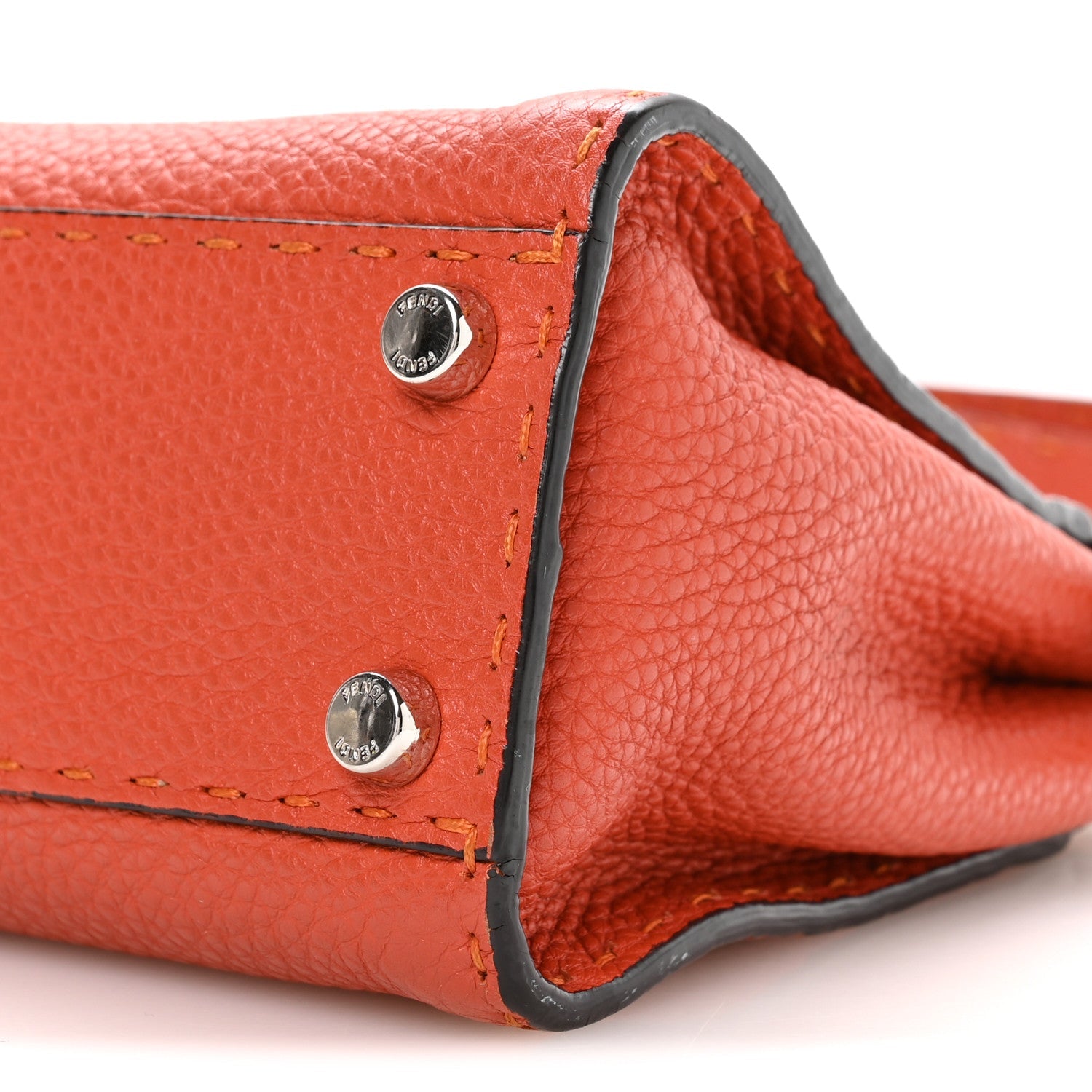Cuoio Romano Selleria Mini Peekaboo Iconic Satchel Dark Orange