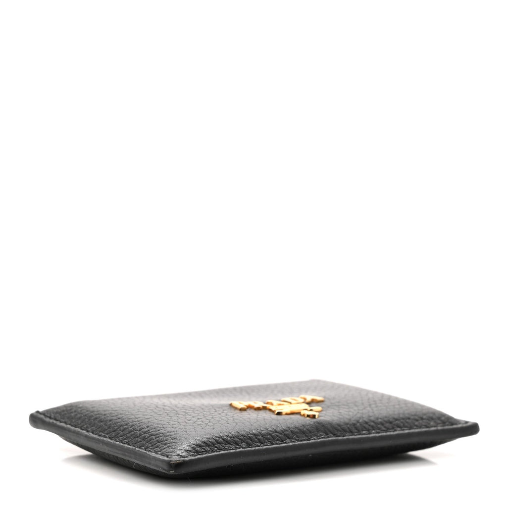 Vitello Grain Metal  Holder Black Fuoco