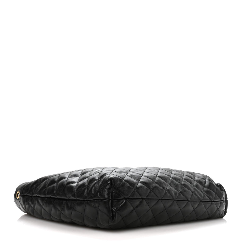 Lambskin Quilted Maxi Icare Shopping Tote Black