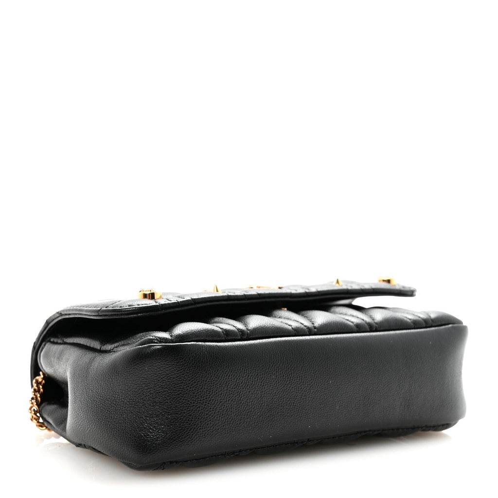 Nappa Quilted Studded Virtus Evening Bag Black