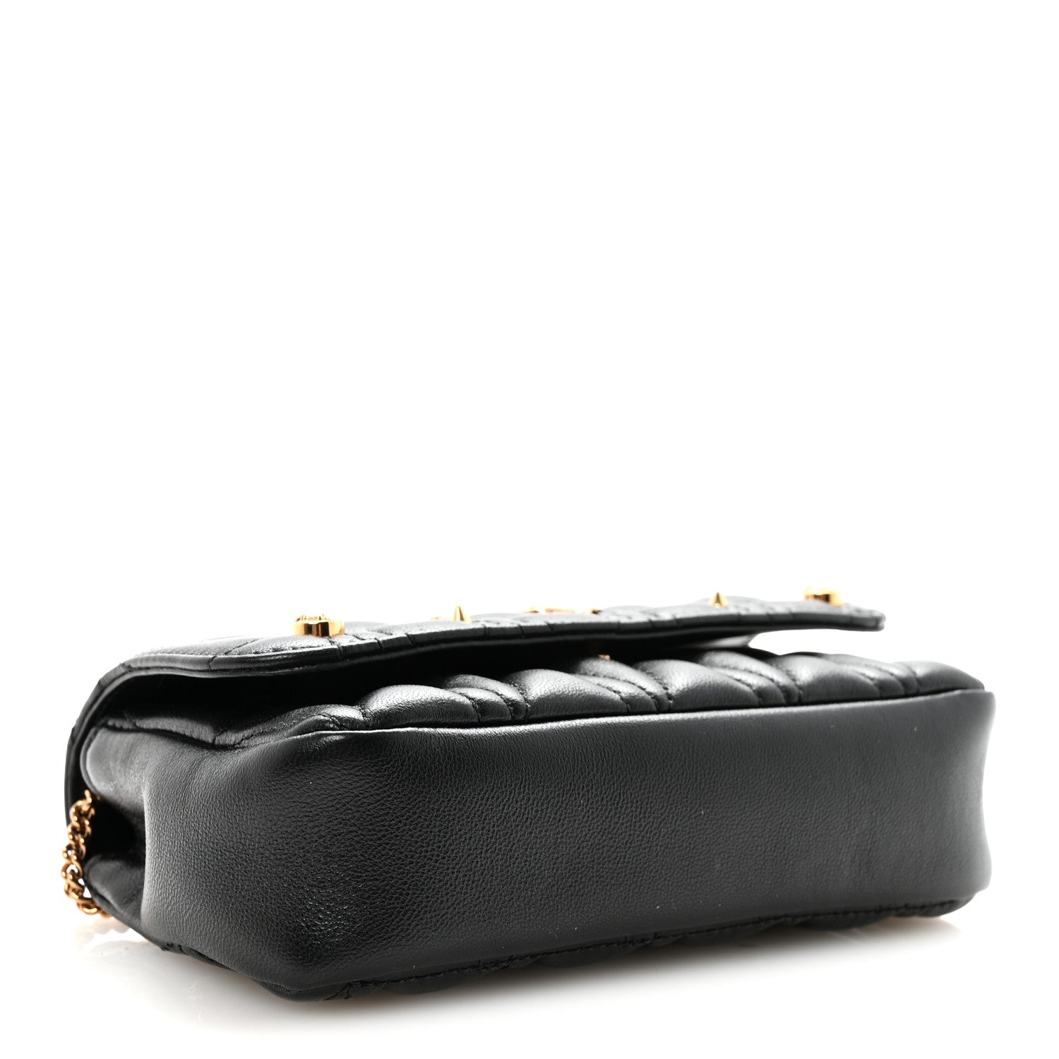 Nappa Quilted Studded Virtus Evening Bag Black