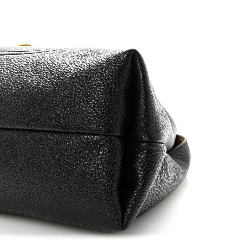 Grained Calfskin Softbit Maxi Shoulder Bag Black