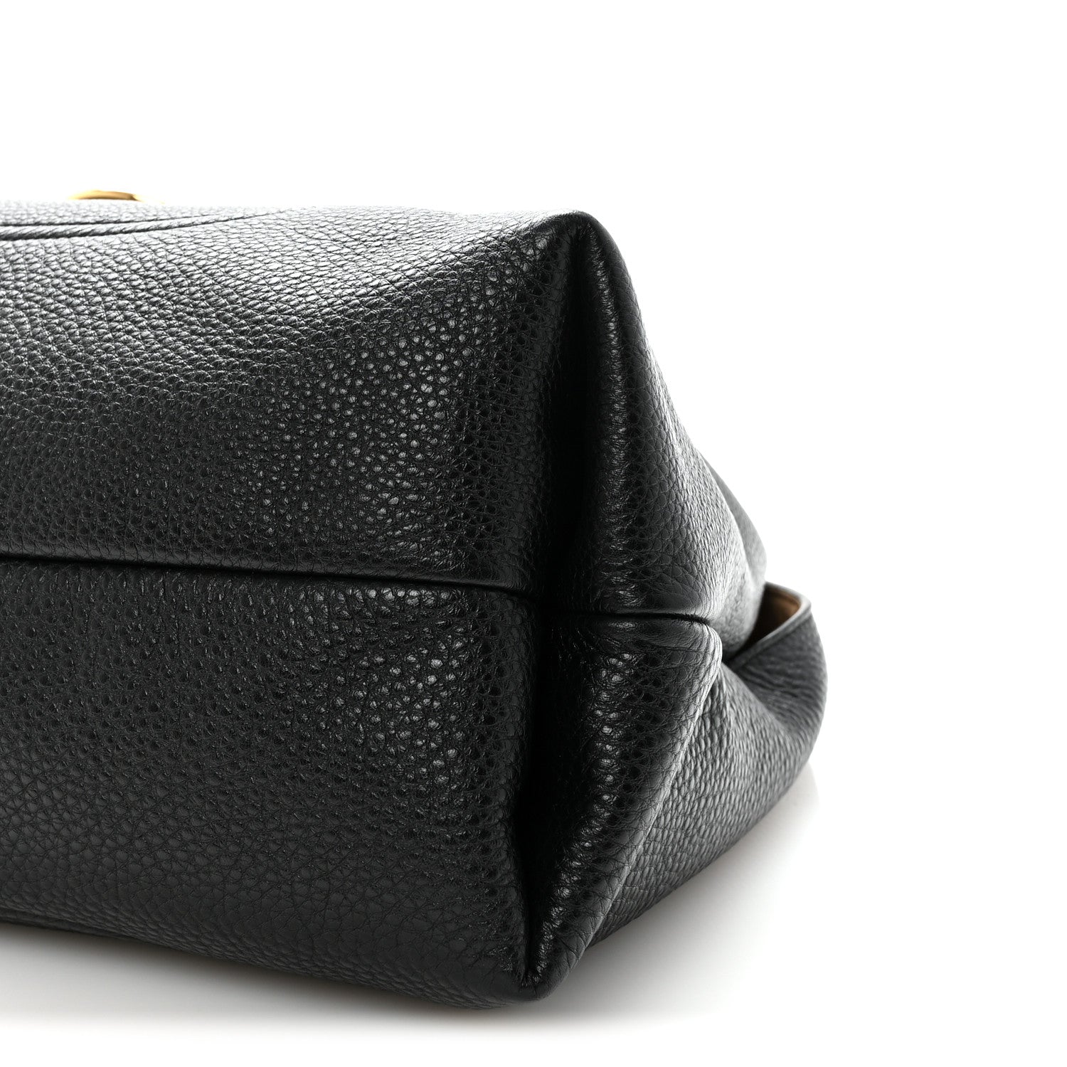 Grained Calfskin Softbit Maxi Shoulder Bag Black