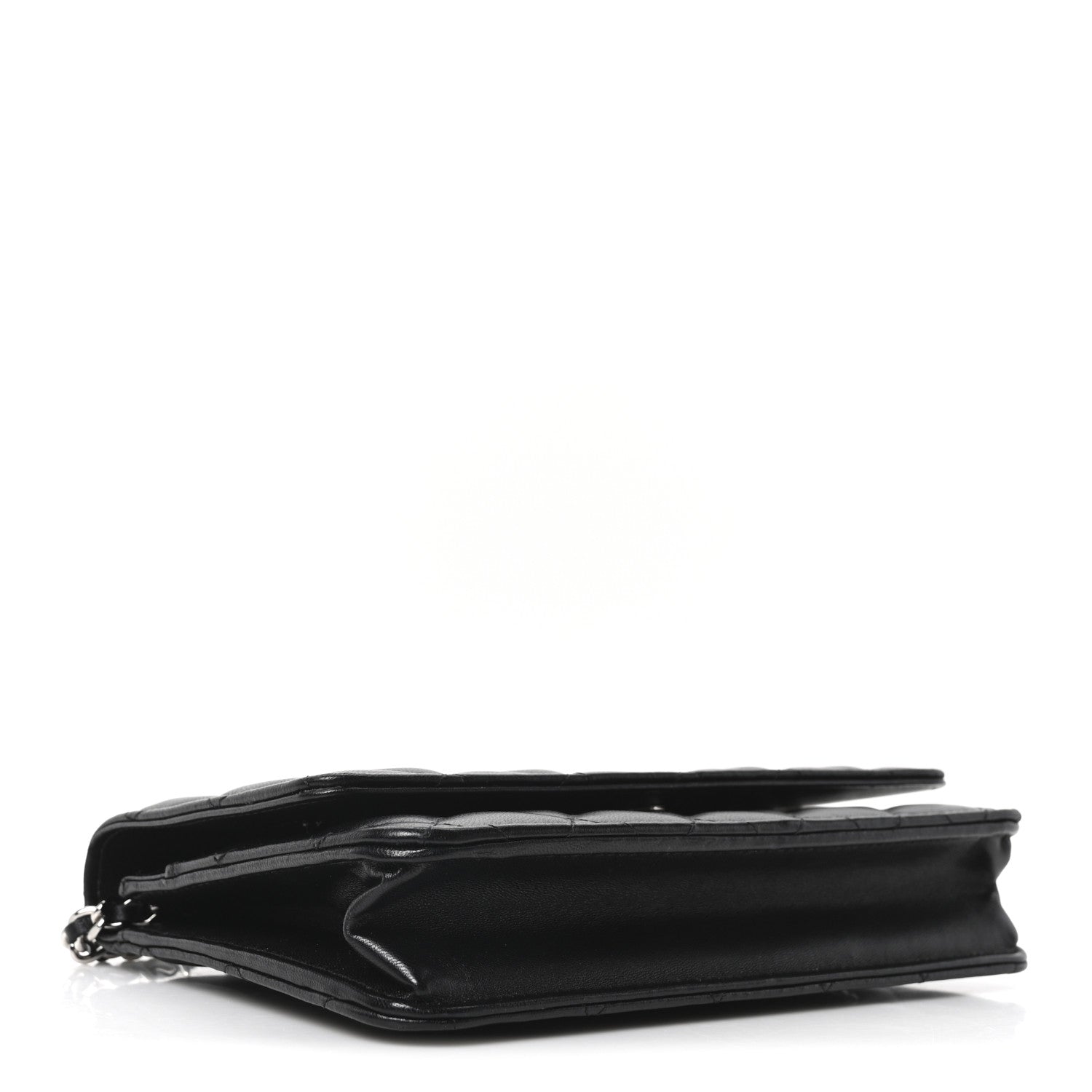 Lambskin Quilted Wallet On Chain WOC Black