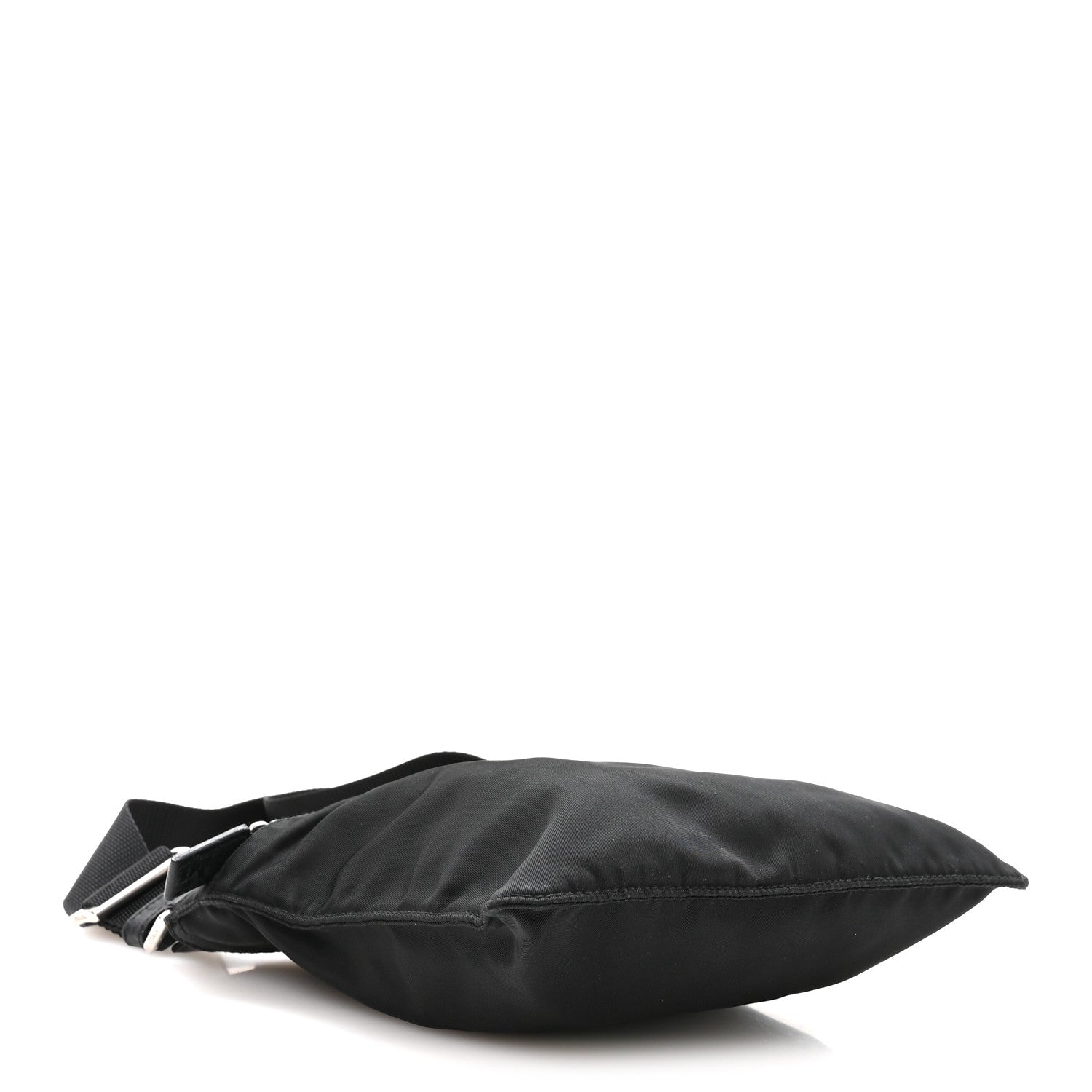 Nylon Small Flat Messenger Bag Black