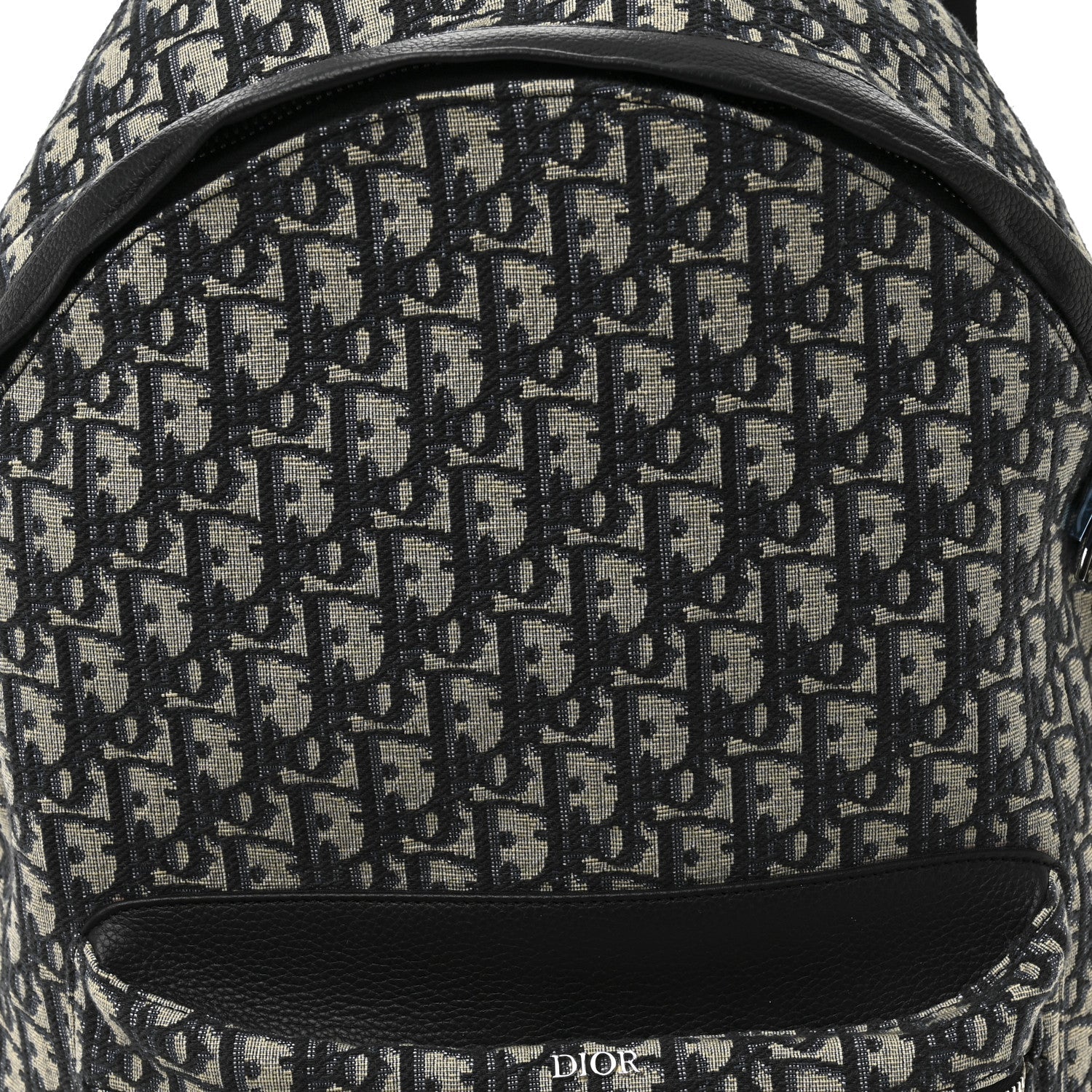 Oblique Calfskin Rider Backpack Beige Black