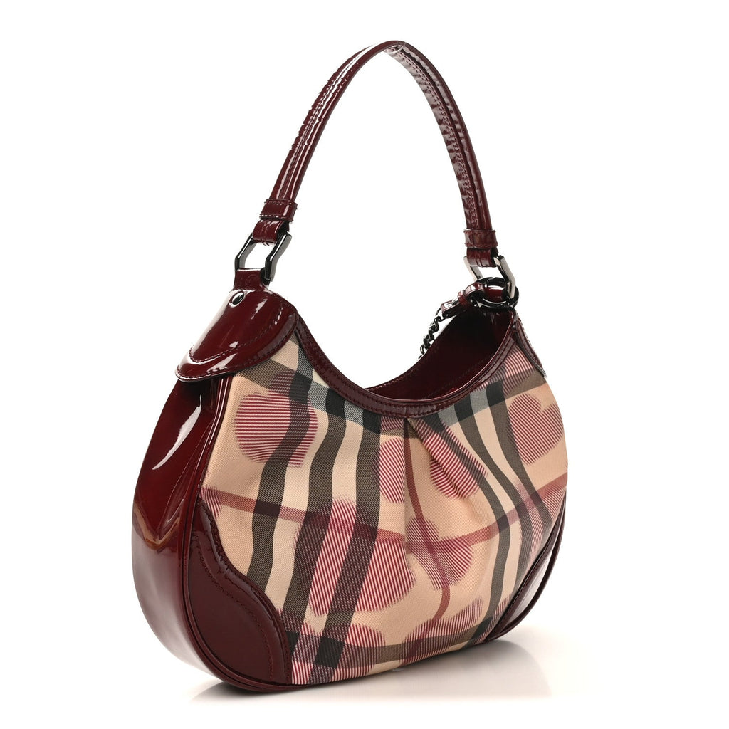 Patent Nova Check Heart Hobo Berry Red
